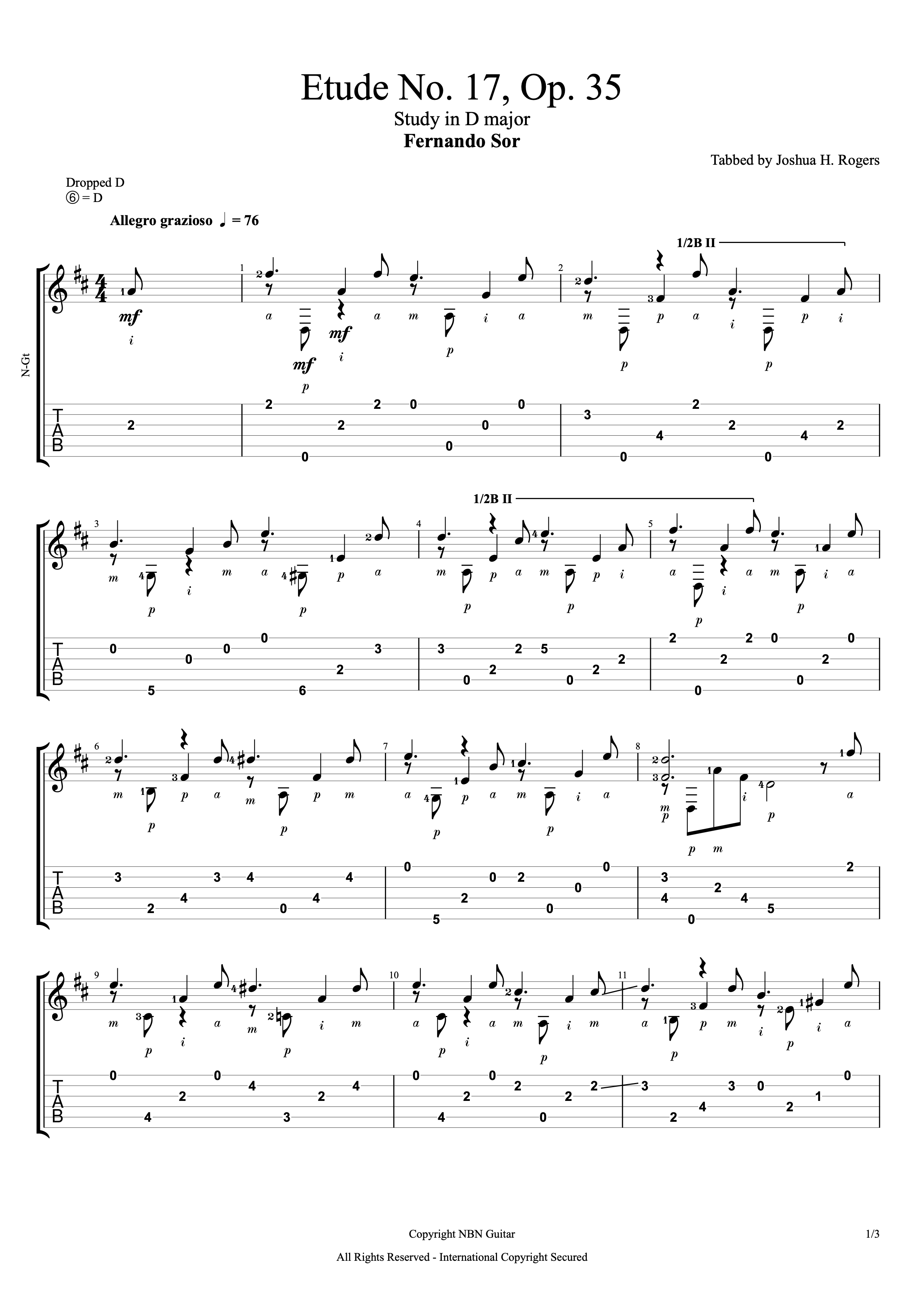 Learn Study in D Classical Guitar Faster with Clear and Easy